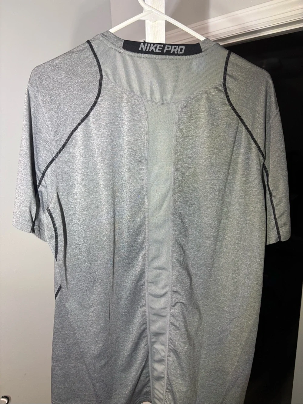Nike Vintage Pro DriFit Mens Grey Fitted Performance Training Shirt Size XL